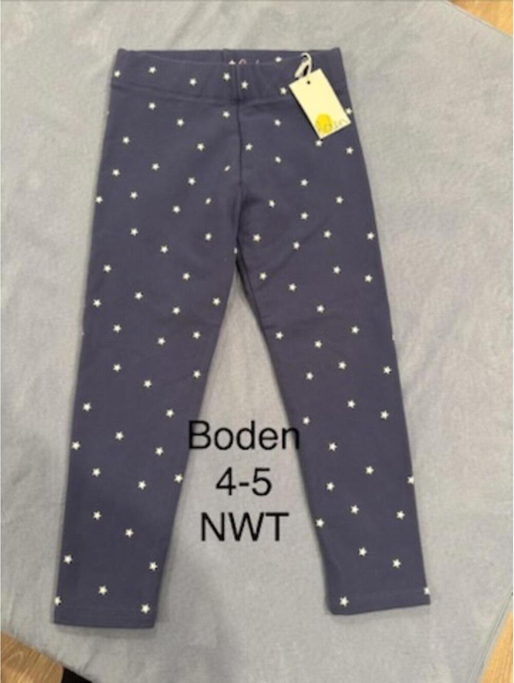 Boden Girls' Navy Blue Star Print Leggings Size 4-5 NWT